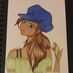 девушка в кепи