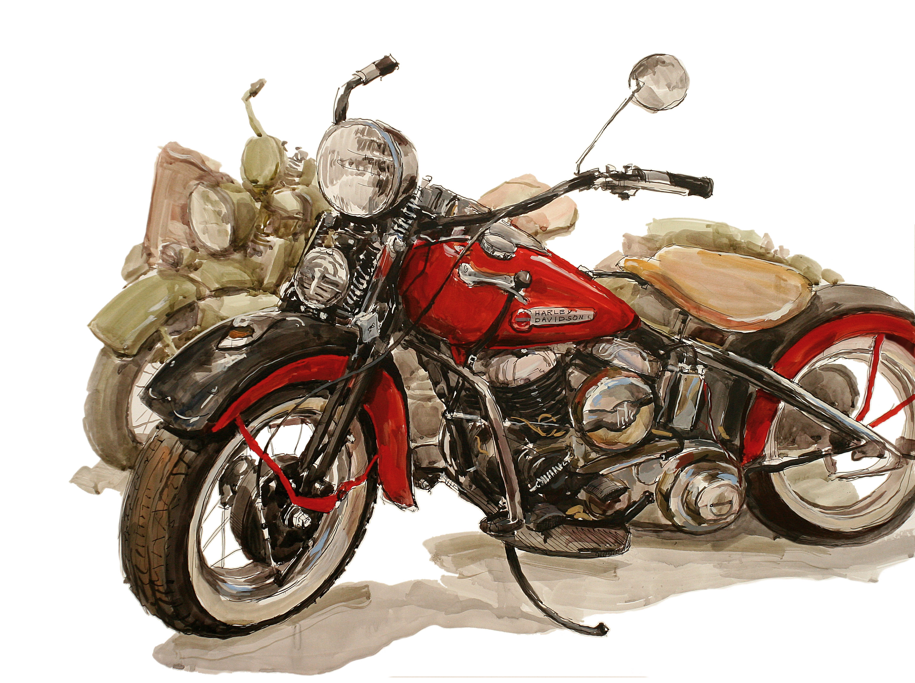 Мотоцикл Харлей Дэвидсон иллюстрация