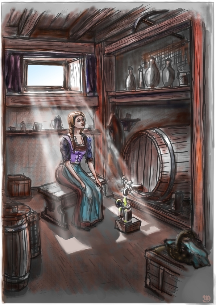 Иллюстрация Иллюстрация к сказке:"Умная Эльза" в стиле