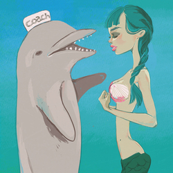 Дельфин и русалка. 
