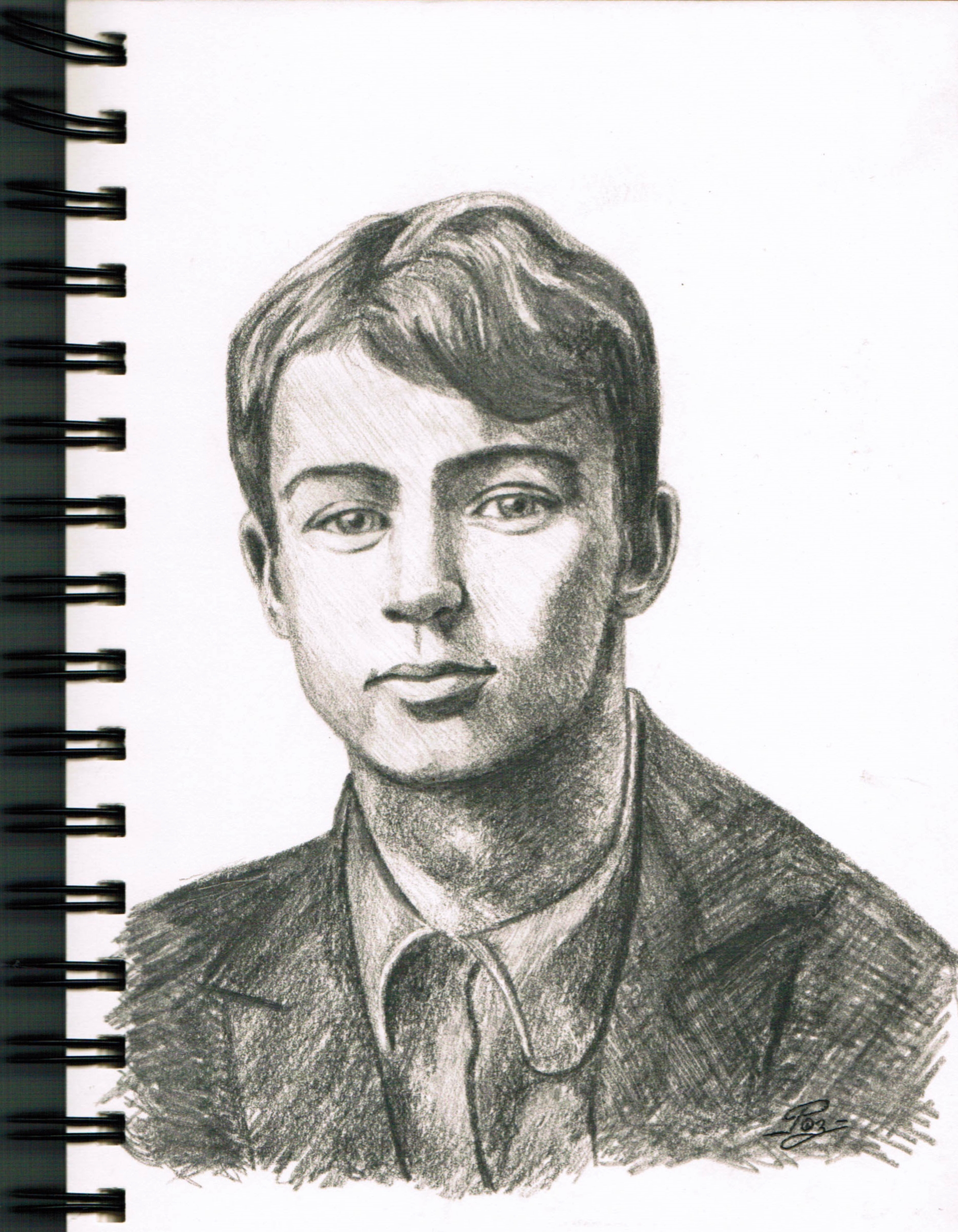 Сергей Есенин портрет карандашом