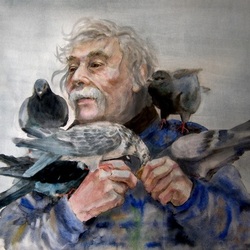 Старик и голуби