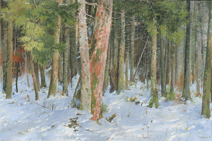 Main 2016 deep fir forest 80x120cm oil on canvas 1500