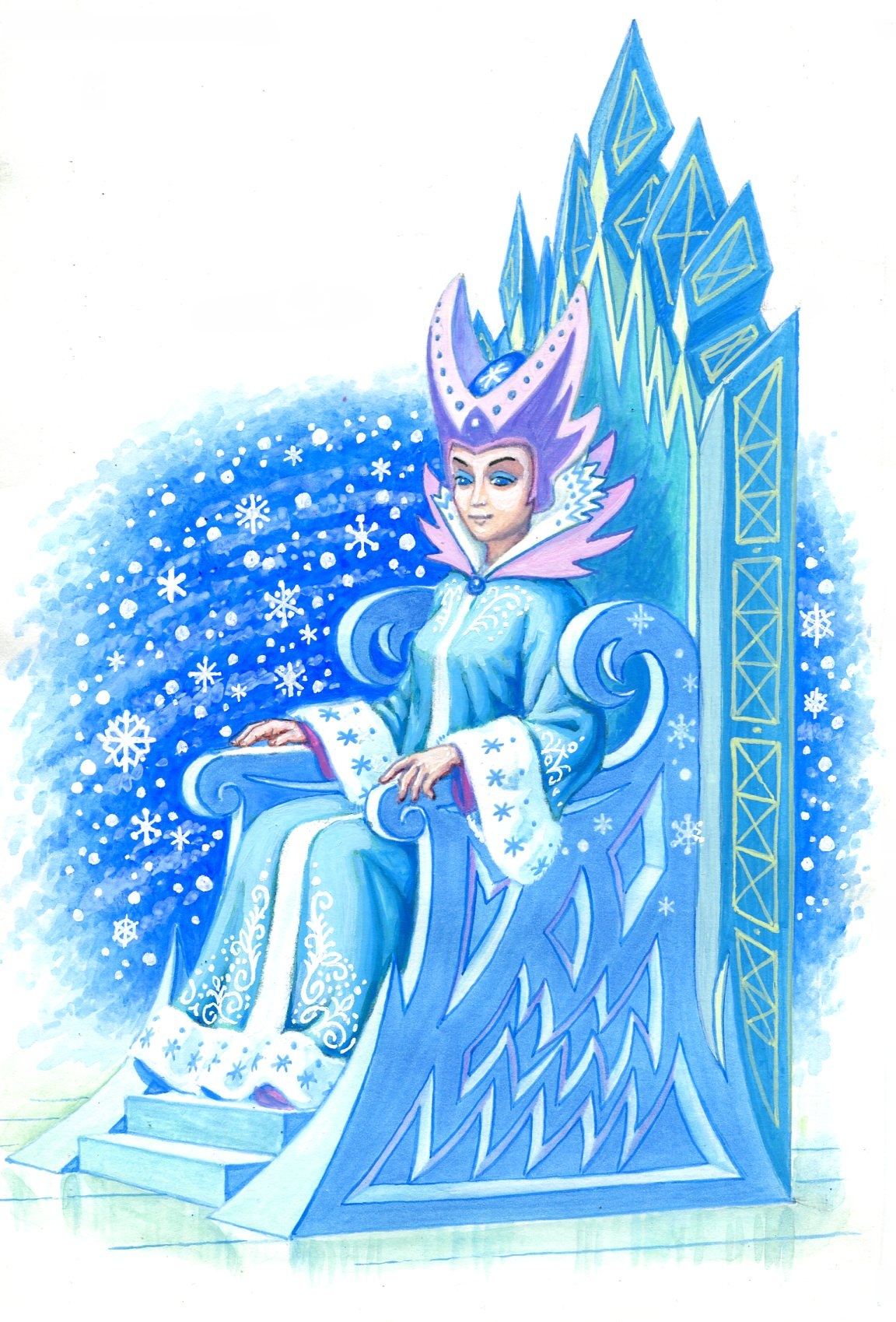 Рисунок по сказке снежная королева 5 класс очень легкий