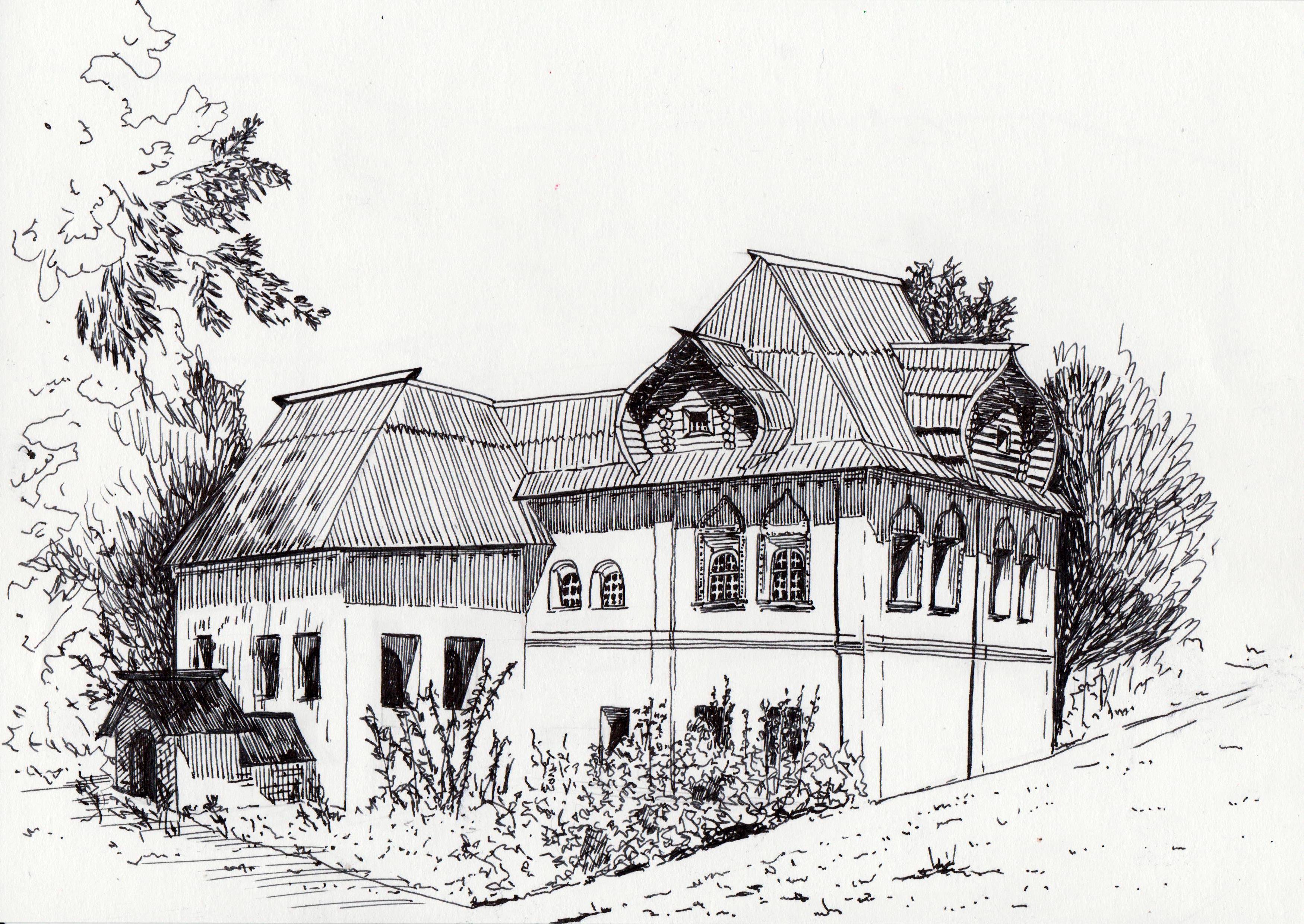 Иллюстрация Палаты Пушникова. Нижний Новгород в стиле графика