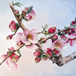Marie-Claire Houmeau. Japanese cherry blossoms, копия