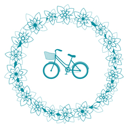 Винтажный велосипед и веночек