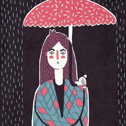 Весна: девочка и зонт