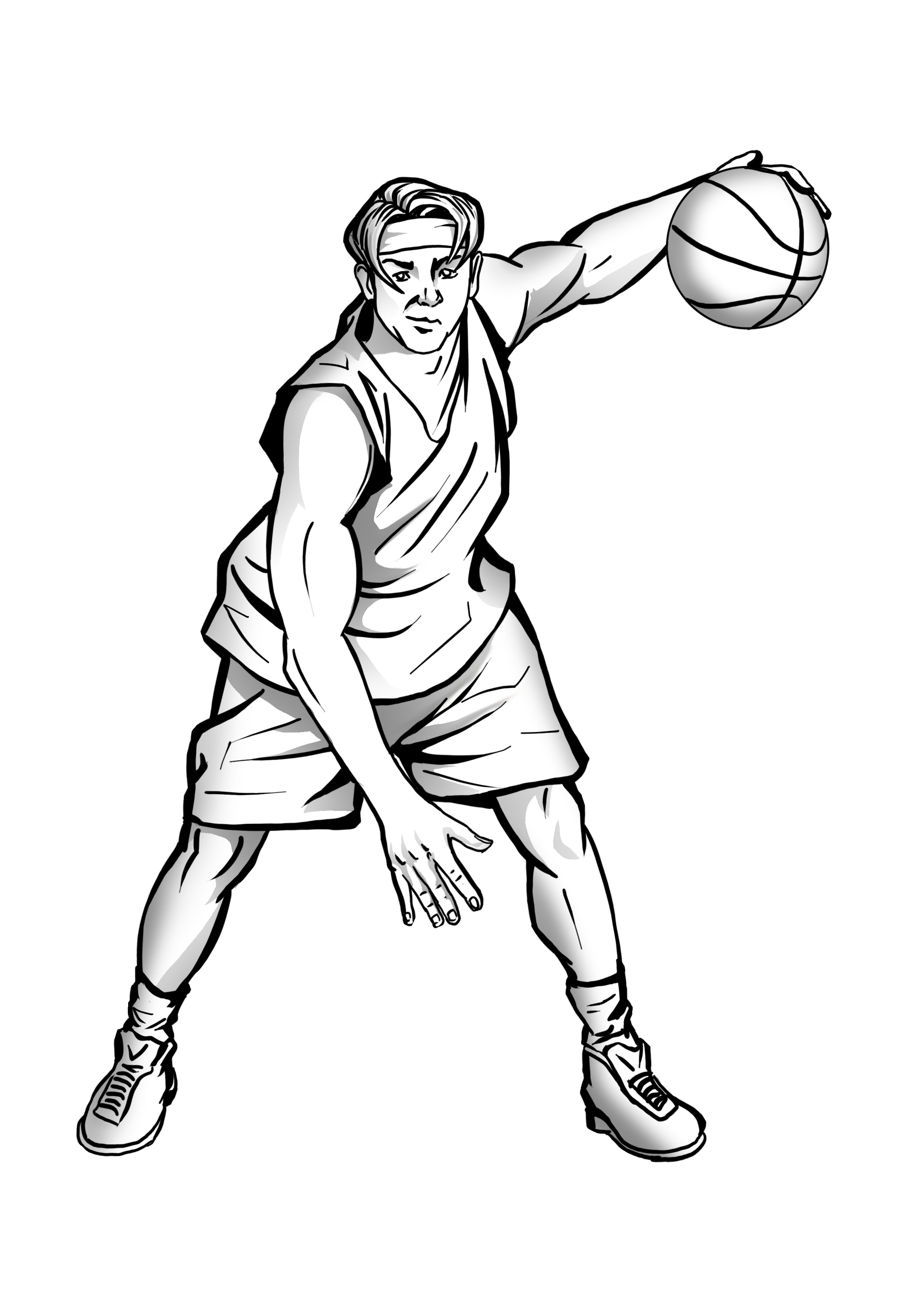 Как нарисовать баскетболиста? | Рисуем поэтапно баскетболиста в движении