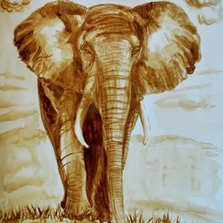 Слон (рисунок кофе)