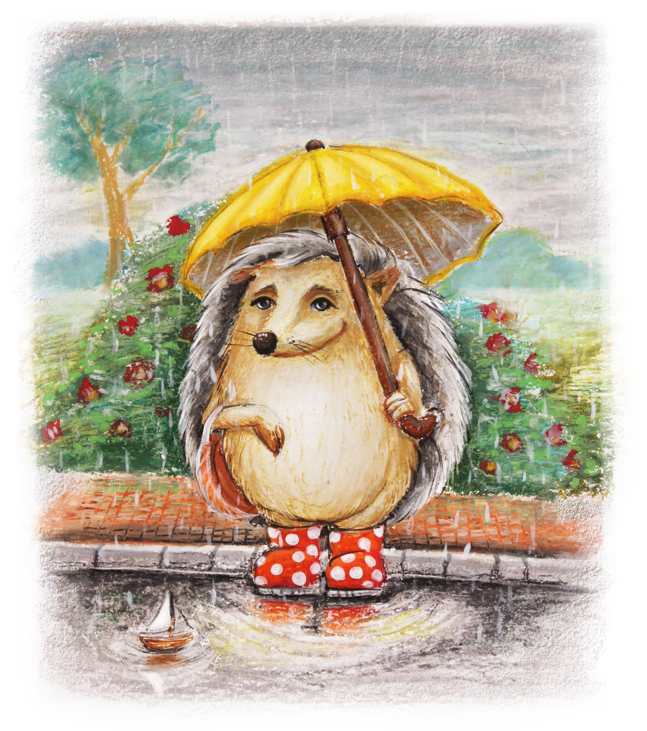 Ежик дождь. Ёжик с зонтиком. Ежик под дождем. Еж под зонтом. Осенний Ёжик.