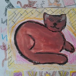 кот на коврике