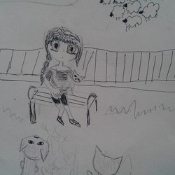 девочка с котенком