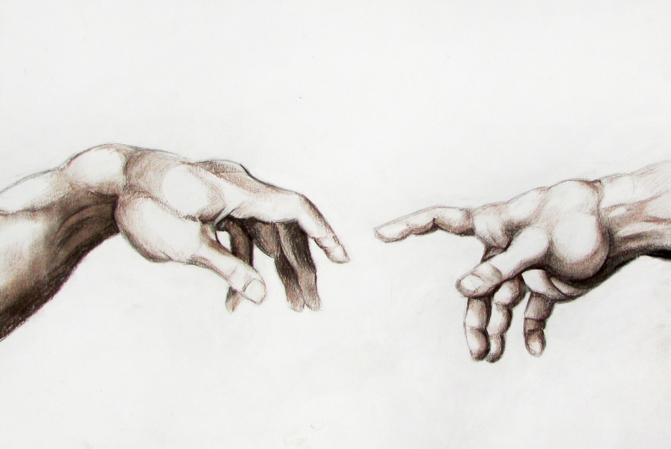 Микеланджело руки тянутся рисунок