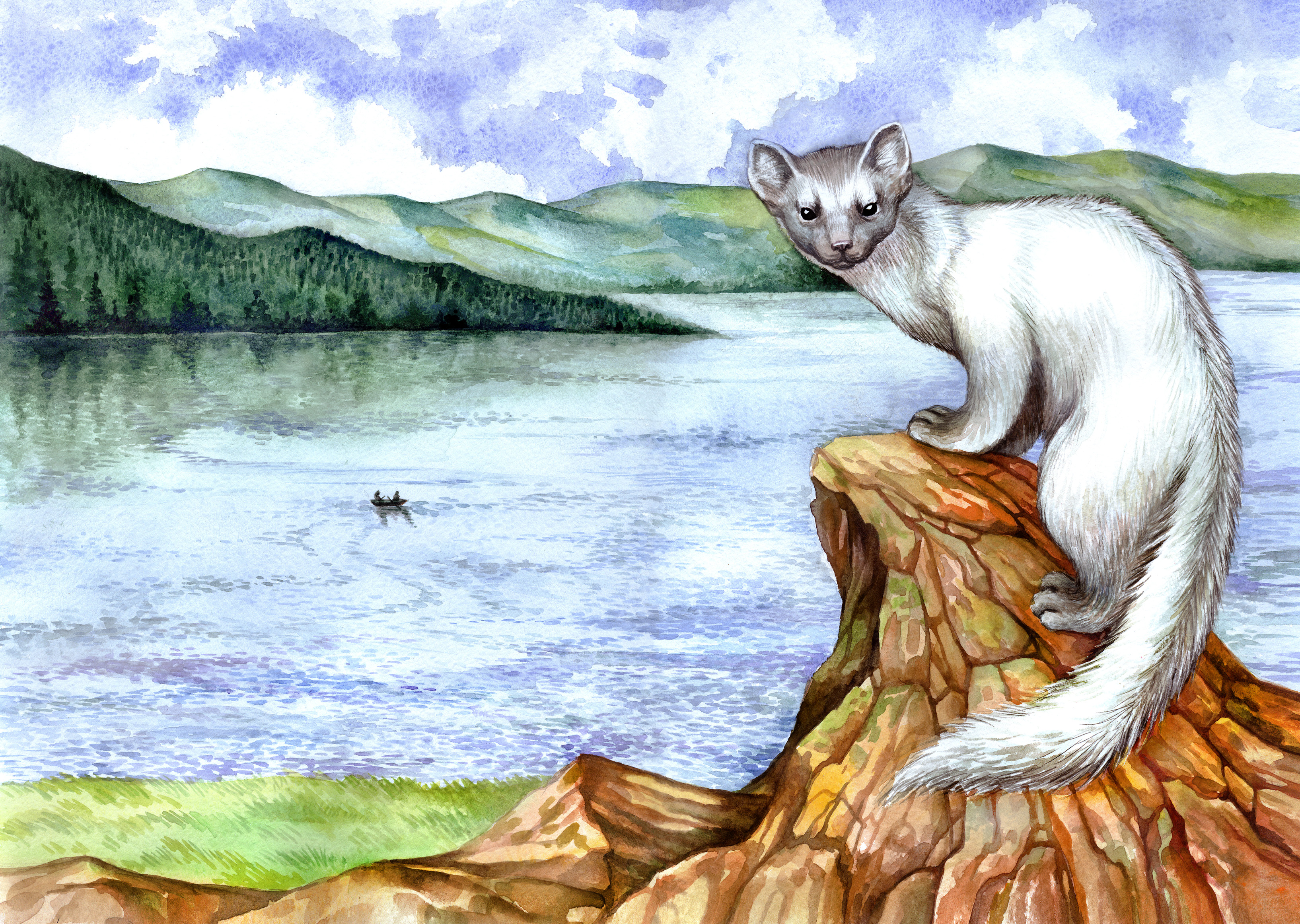 Озеро Тургояк рисунок