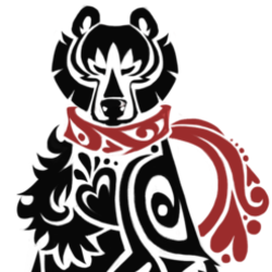 Bear with red scarf (full body)