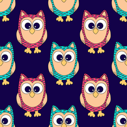 Colorful owls seamless pattern