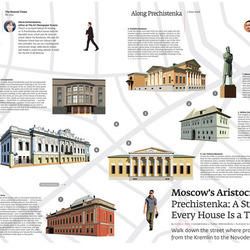Иллюстрированная карта ул. Пречистенки для The Moscow Times