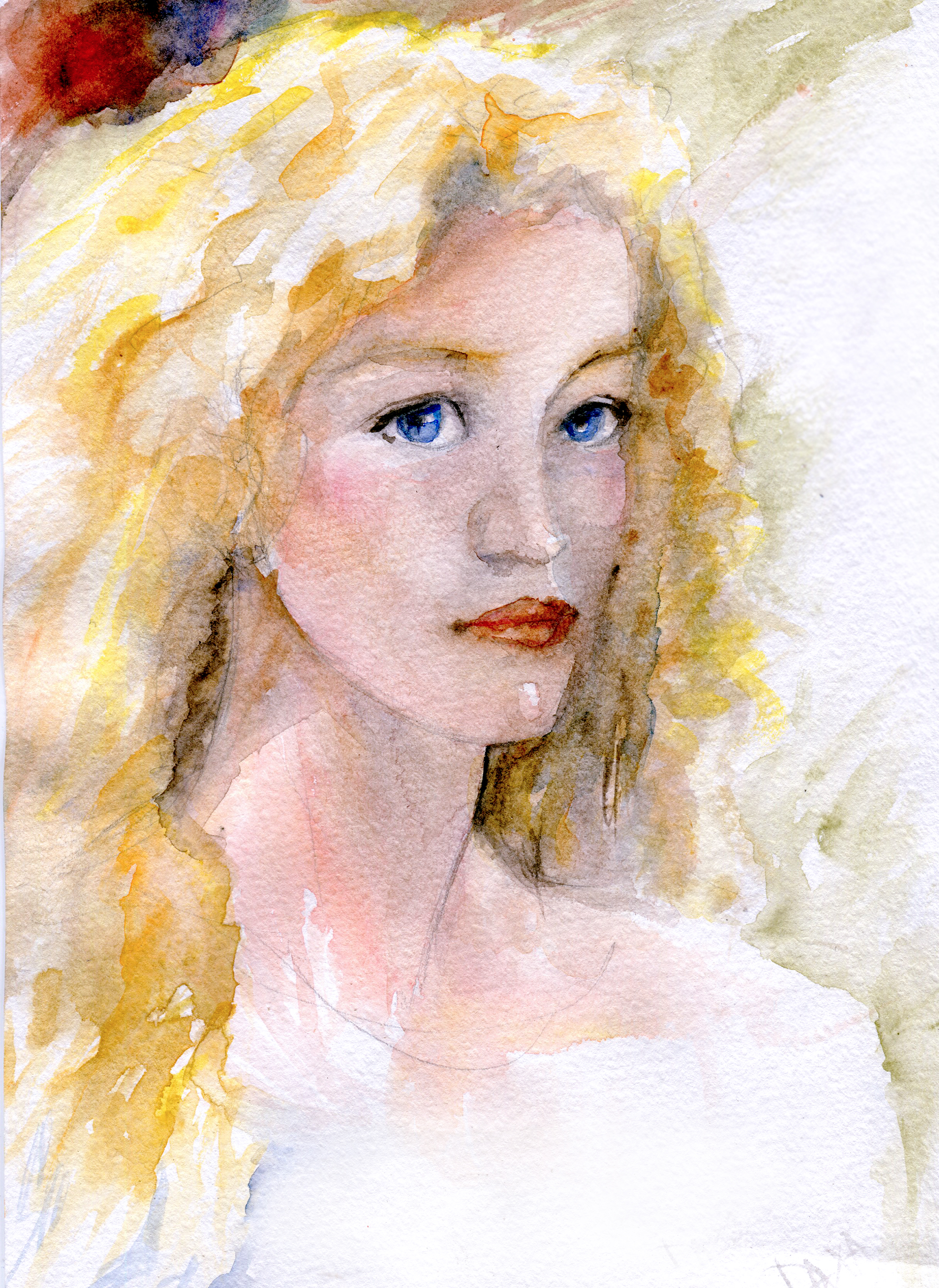 Портрет девушки с пшеничными волосами известных художников