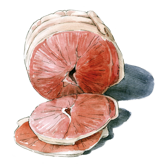 Ветчина, иллюстрация еды