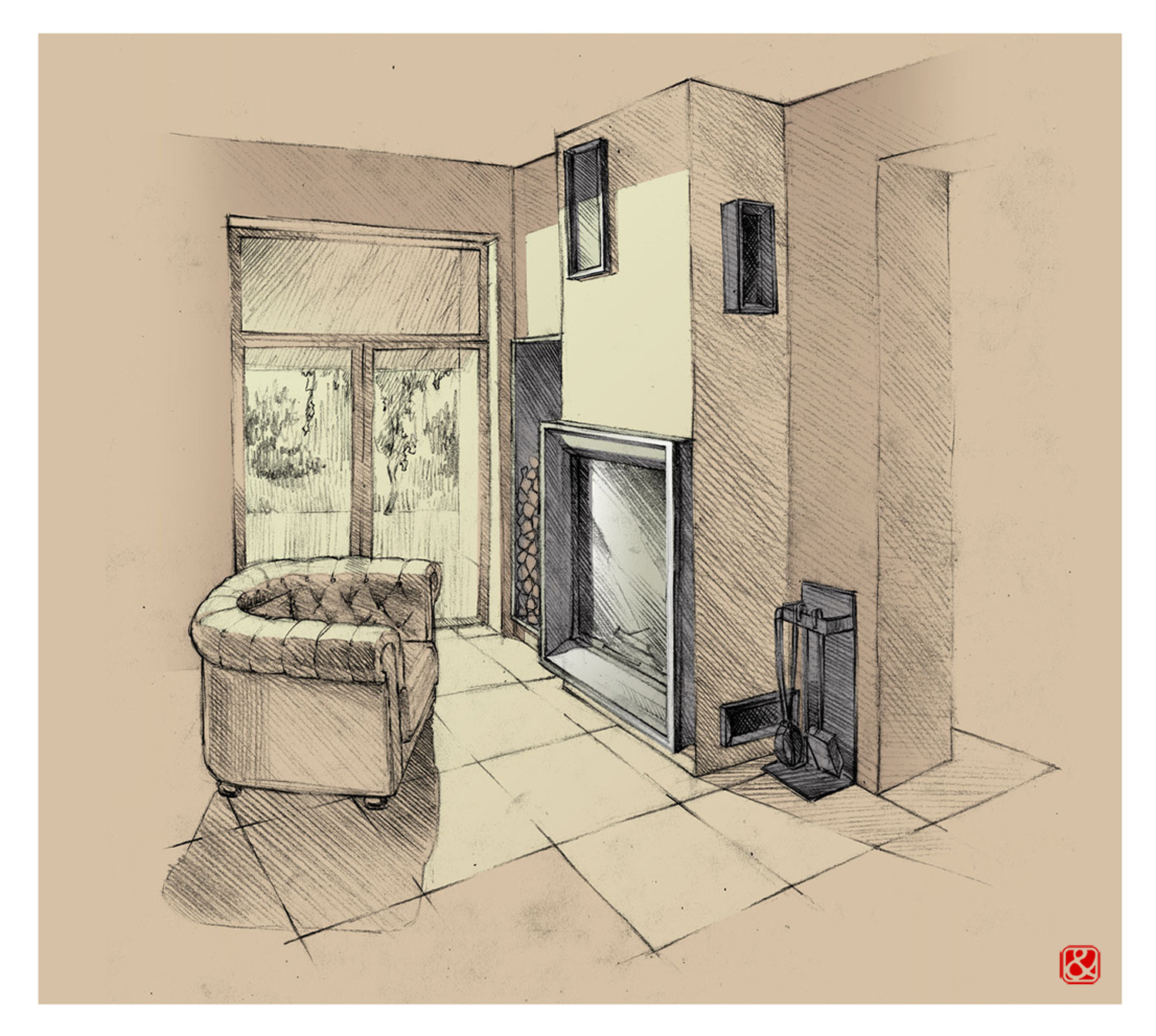 Интерьерная иллюстрация