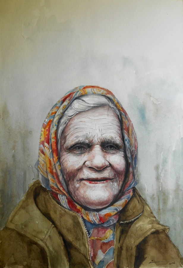 Расскажи мне о себе бабушка. Старуха в платке. Портрет бабушки. Портрет пожилого человека. Портрет старушки.