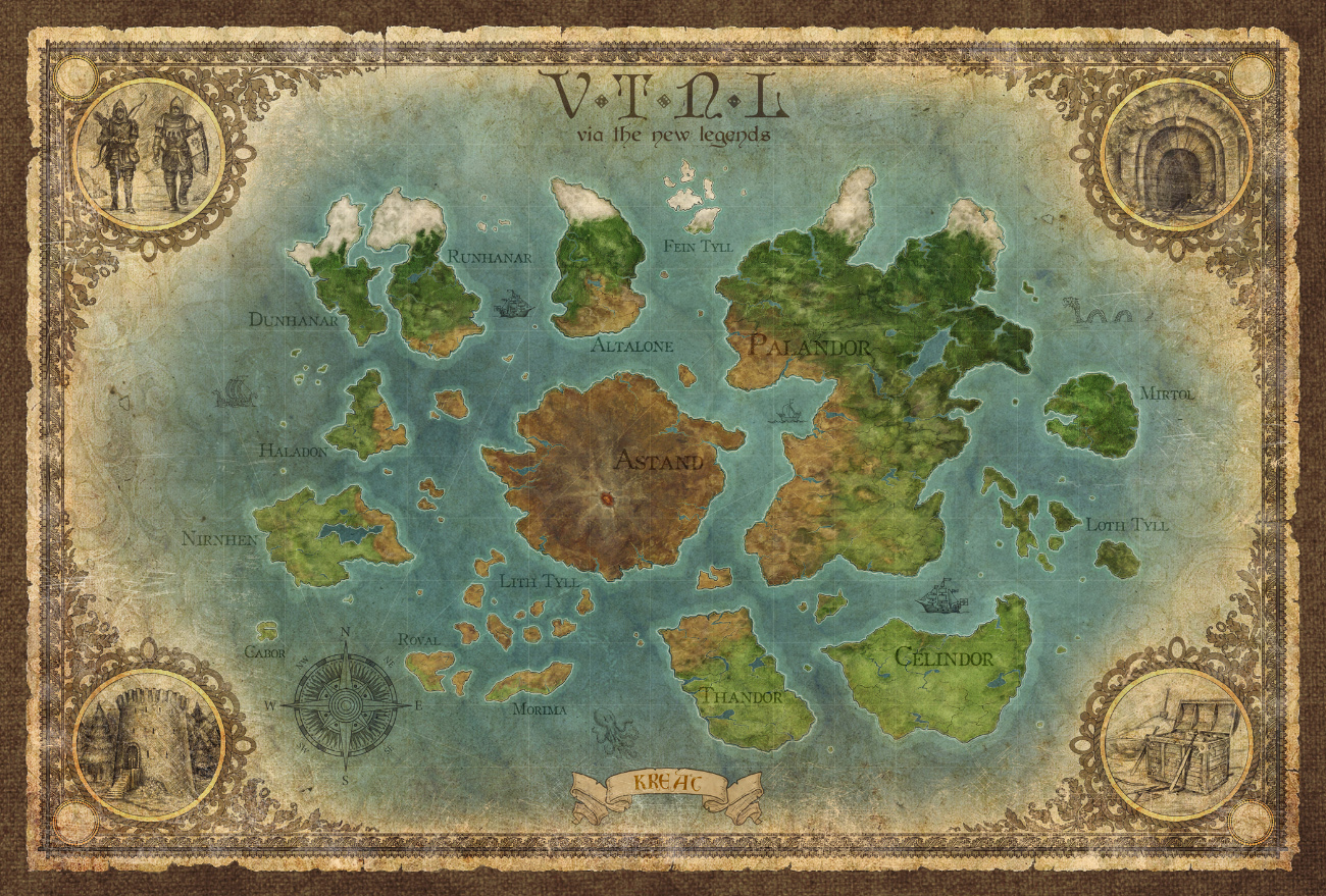 Иллюстрация Карта игрового мира для ролевой игры VTNL в стиле 2d,