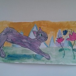 кошка в саду