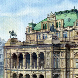 Фрагмент городского пейзажа - Вена. Staatsoper