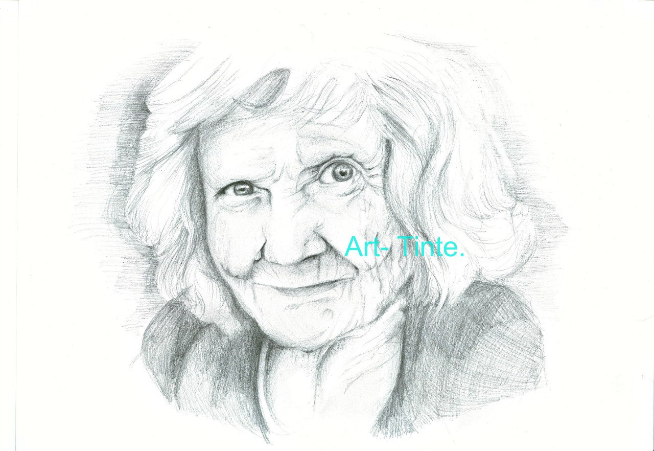 Портрет бабушки карандашом для детей