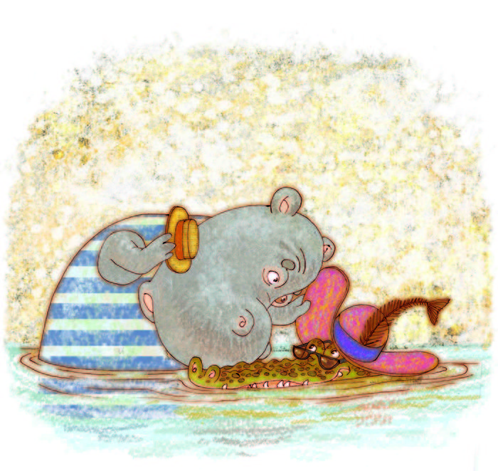 Иллюстрация Милош Мацоурек о бегемоте, который боялся прививок14 в