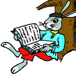 Заяц читает книгу