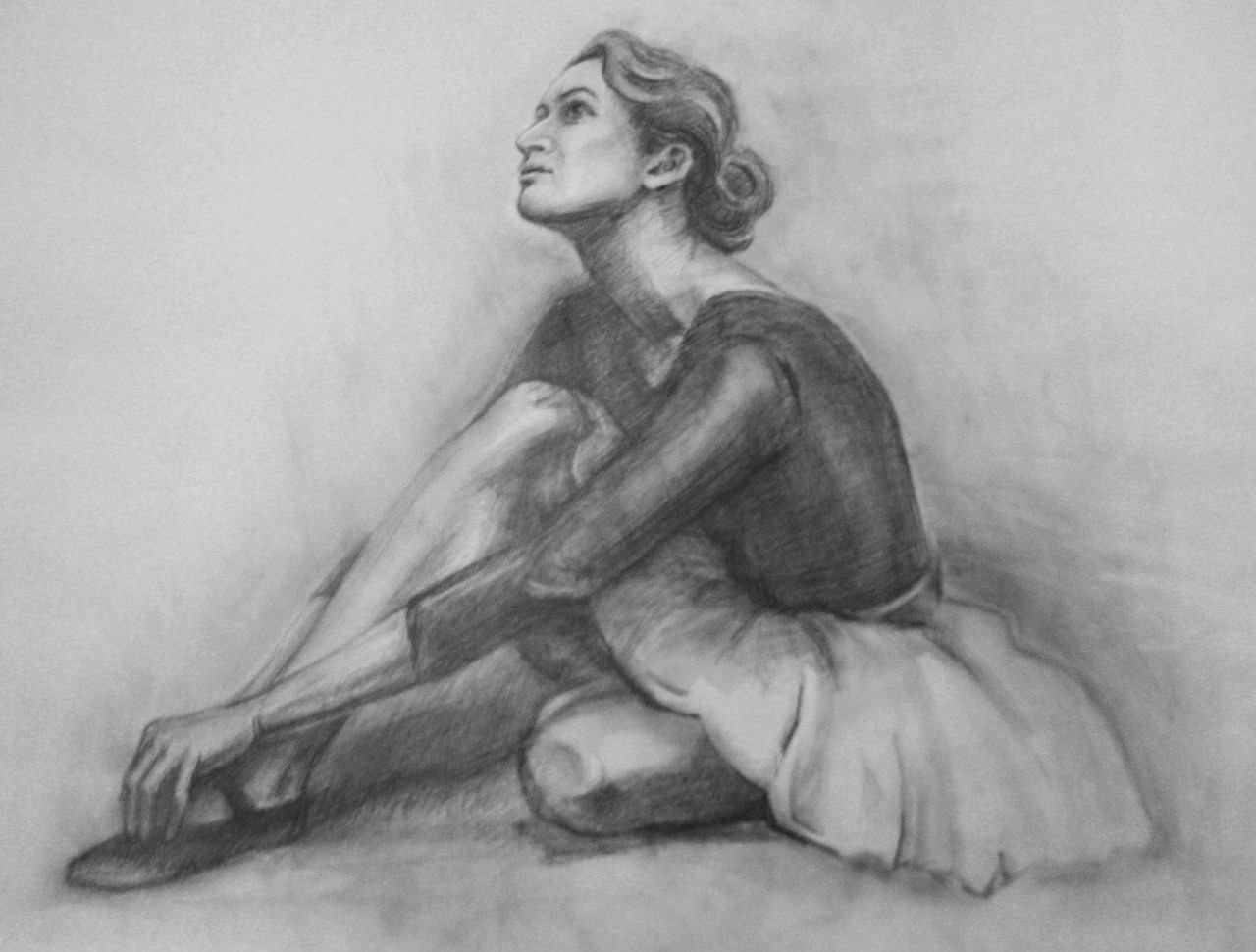 Портрет балерины карандашом