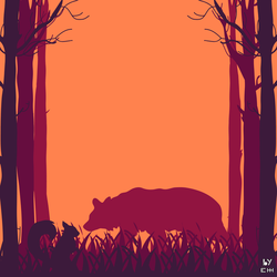 flat landscape bear