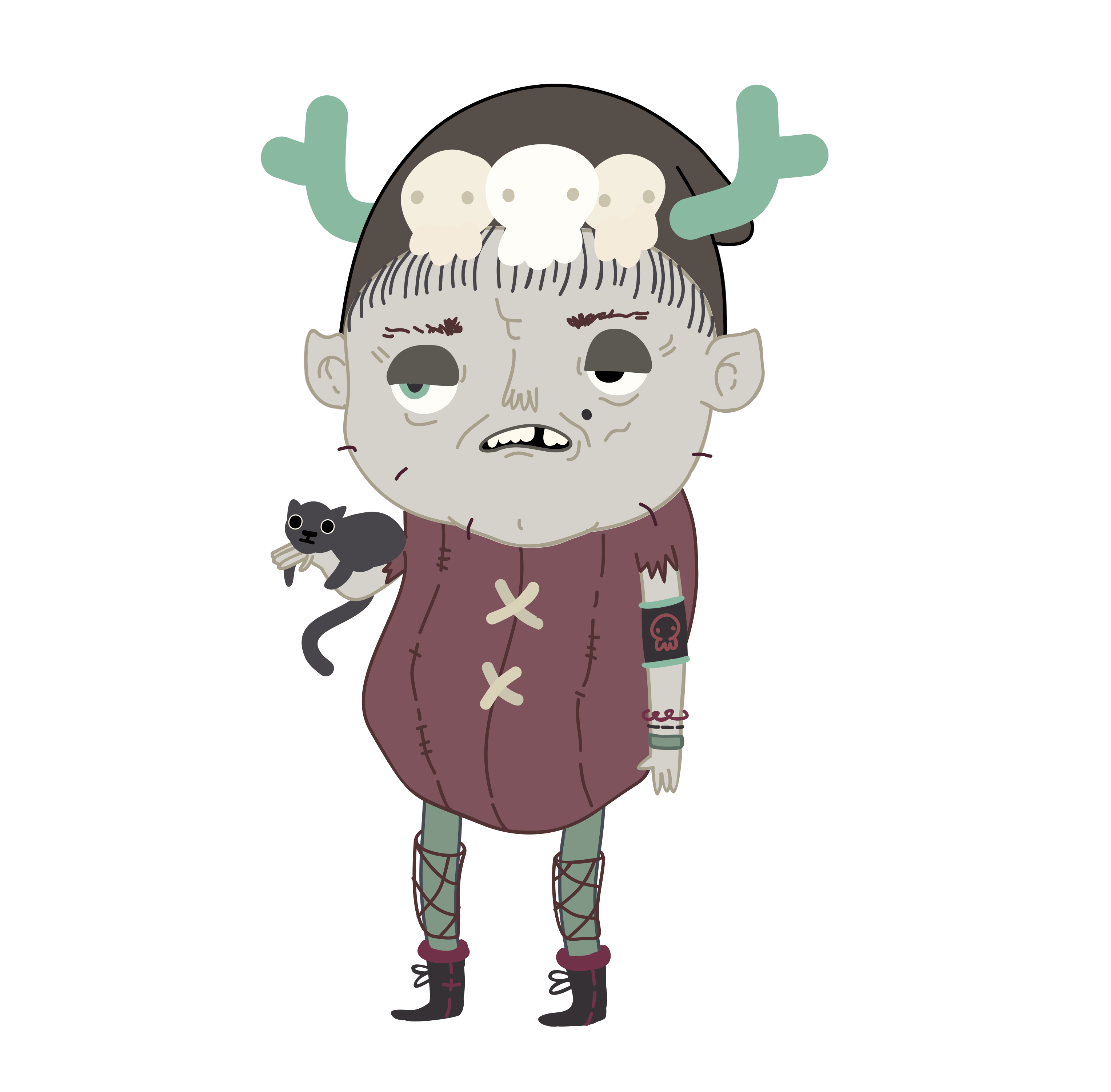 Иллюстрация Ленивая ведьма в стиле компьютерная графика