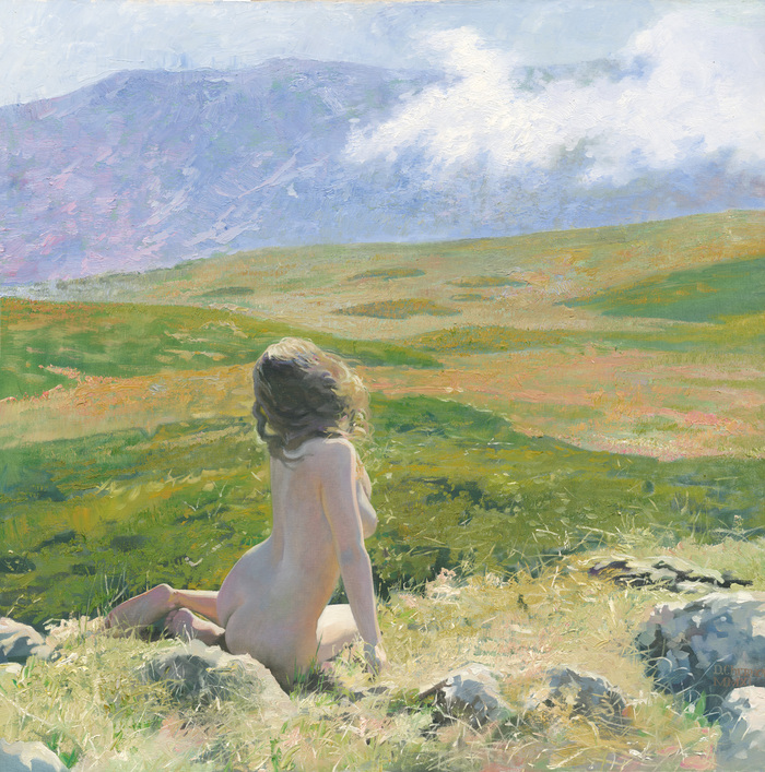 Main 2011 girl and cloud 80x80 oil on canvas scan 1500
