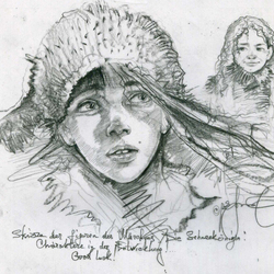 Sketch of characters in a fairy tale "Snow Queen"