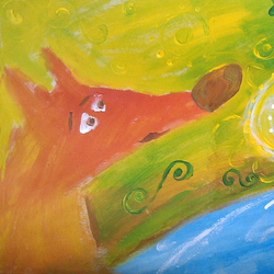 открытка "Мечтающий лис"