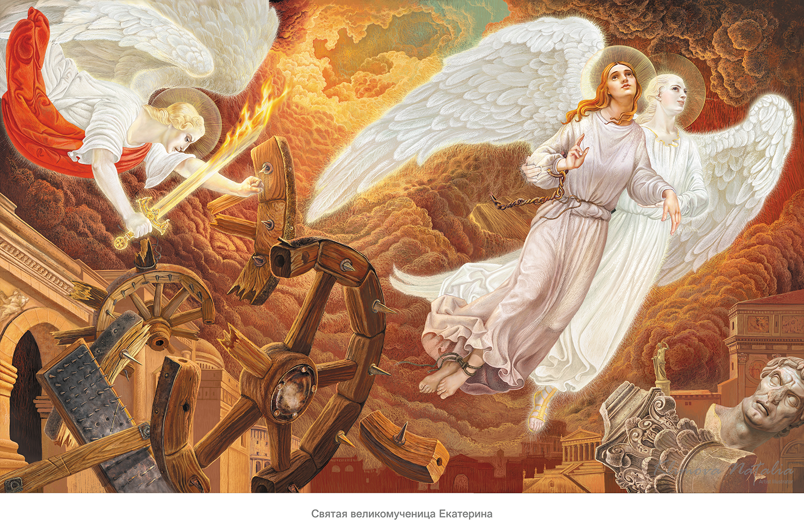 Воскресный ангел. Картины Натальи Климовой небесные заступники.