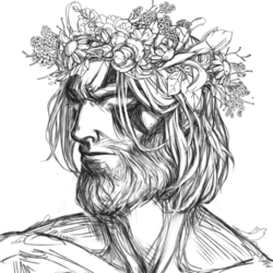 Flower crown - B/W