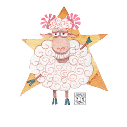 новогодняя открытка-супер овца
