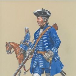 Рядовой драгунского полка Dauphin ( Дофин) Франция 1740-1742 г.