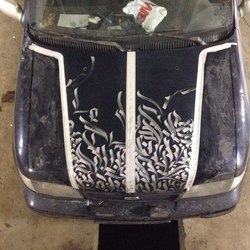 calligraphy on car