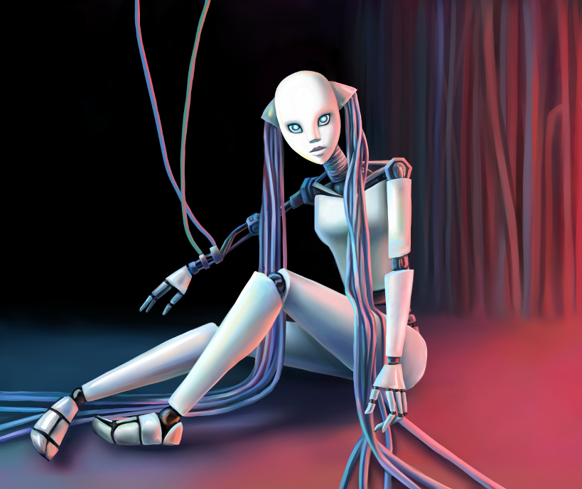 Игра мой антиутопичный робот. Робот девушка на подзарядке. Робот на подзарядке. Фураж робот девушка. Девушка с проводами.