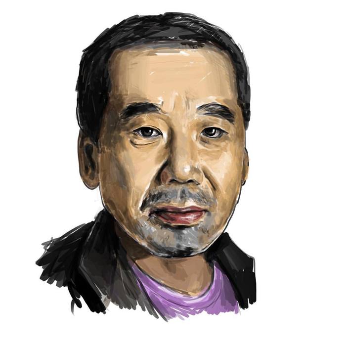 Иллюстрация Портрет Харуки Мураками. в стиле персонажи, скетчи