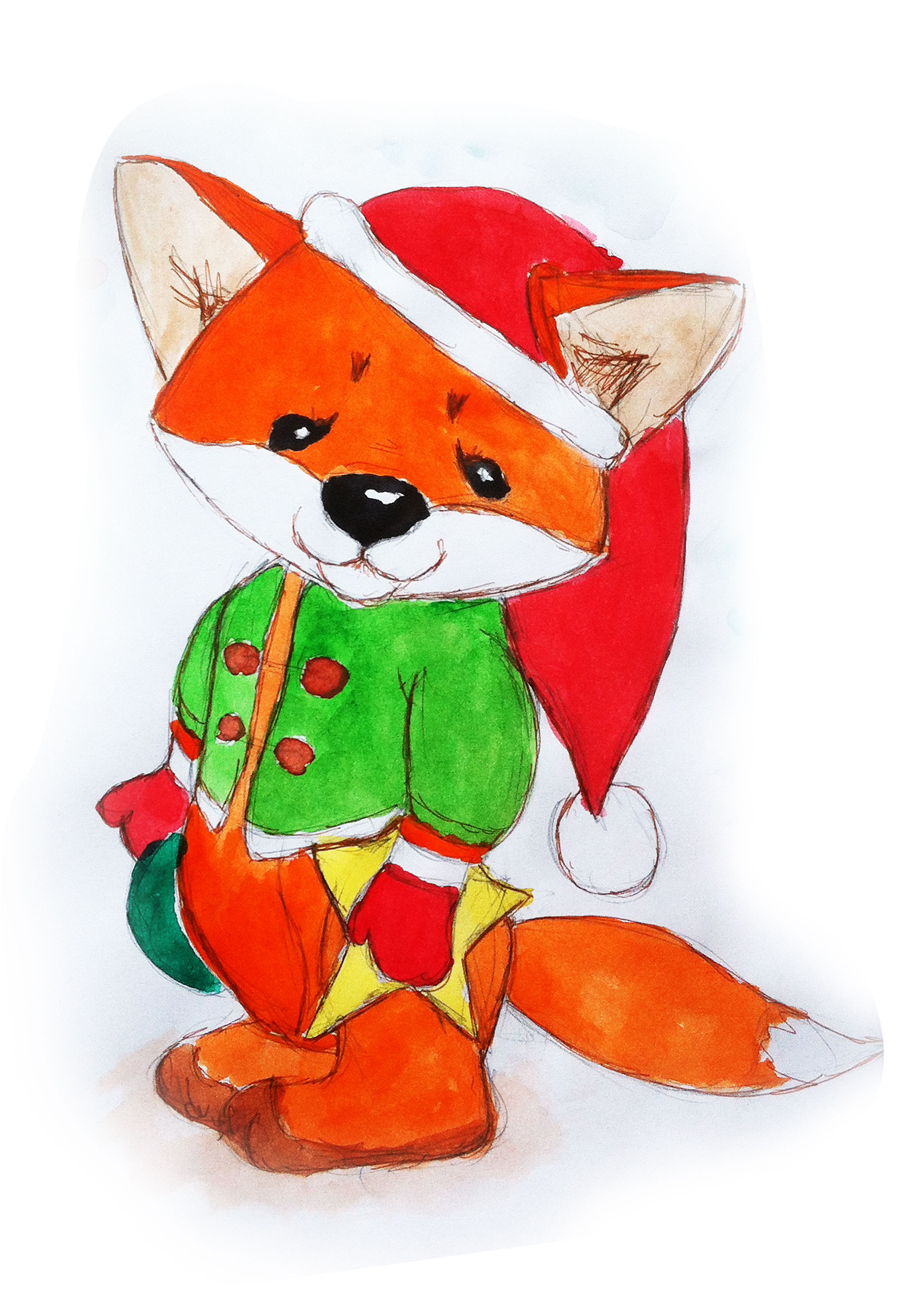 Иллюстрация Лисенок в стиле детский | Illustrators.ru