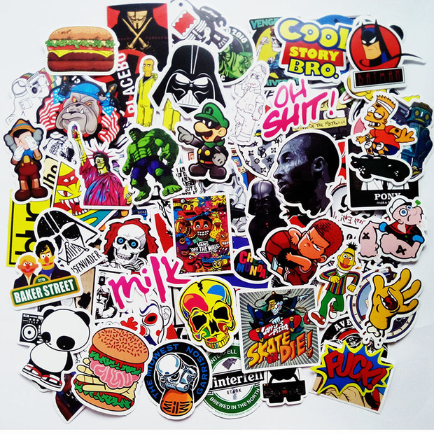 Main vinyl sticker w graffiti pattern waterproof for car laptop