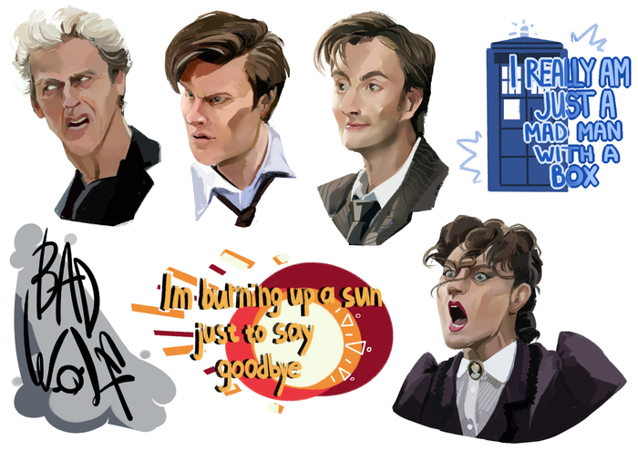 набор стикеров на заказ в стиле Графика, Живопись, Компьютерная