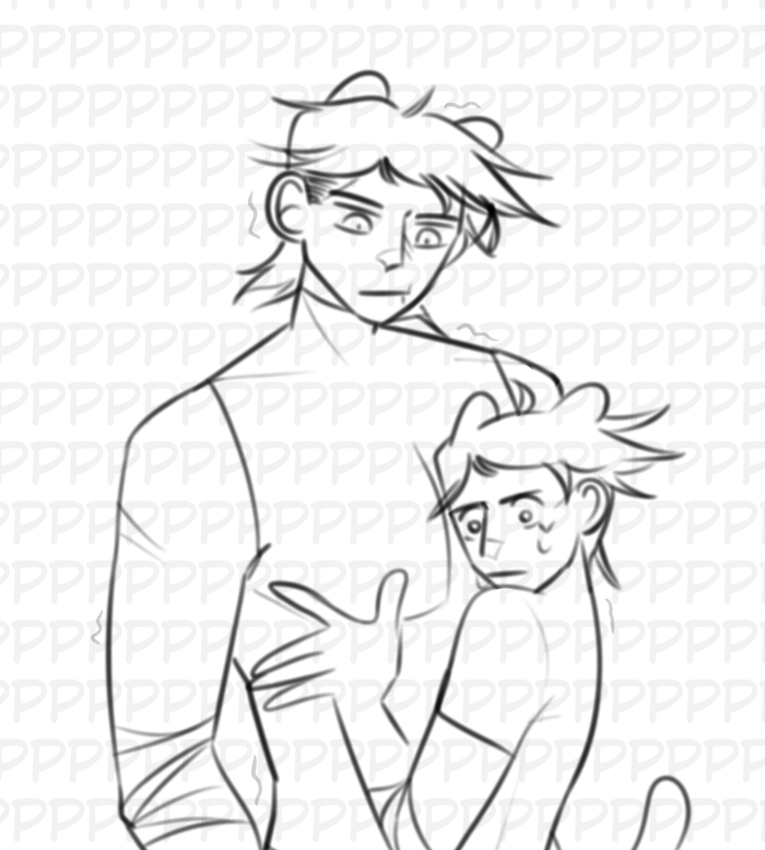 пачка набросков каких-либо персонажей 