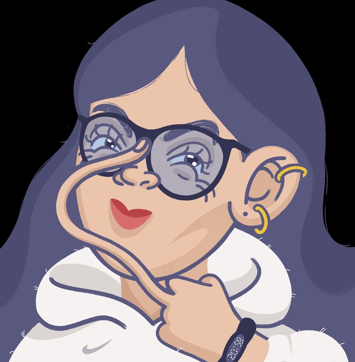 Иллюстрация смешной девушки 